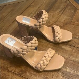 Dolce Vita Nude Braided Tan Heeled Sandals. Size 8.5